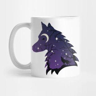 Wolf Head Night Sky Mug